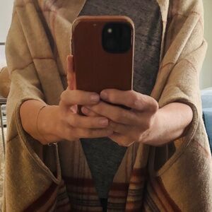 MADEWELL PLAID SHAWL/WRAP WITH FRINGE